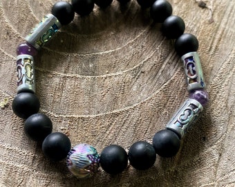 Obsidian stretch bracelet