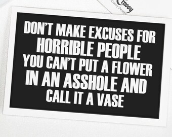 Printable Divorce Card. Excuses for Horrible People. Break Up Card, Instant Download Greeting Card, Funny Blank Card, Downloadable Cards PDF
