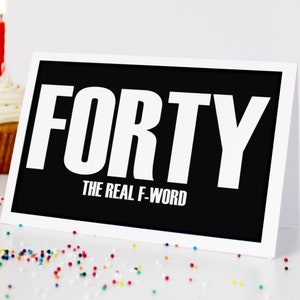 Lustige druckbare Geburtstagskarte zum 40. Lustige Happy Birthday Karte, Sofort Download Grußkarte, Blanko Karte, Herunterladbare Karten Printables