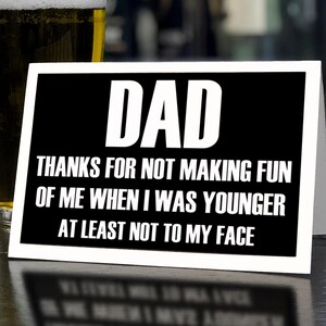 Printable Fun Father&#39;s Day Card. Dad, Thanks. Happy Father’s Day Card, Instant Download Card, Card for Dad, Blank Card, Downloadable Cards