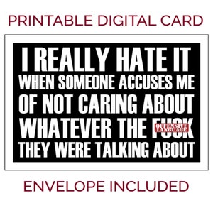 Printable Sorry Greeting Card. Really Hate it When. Funny Friendship Card, Apology Card, Instant Download Greeting Card, Downloadable Cards