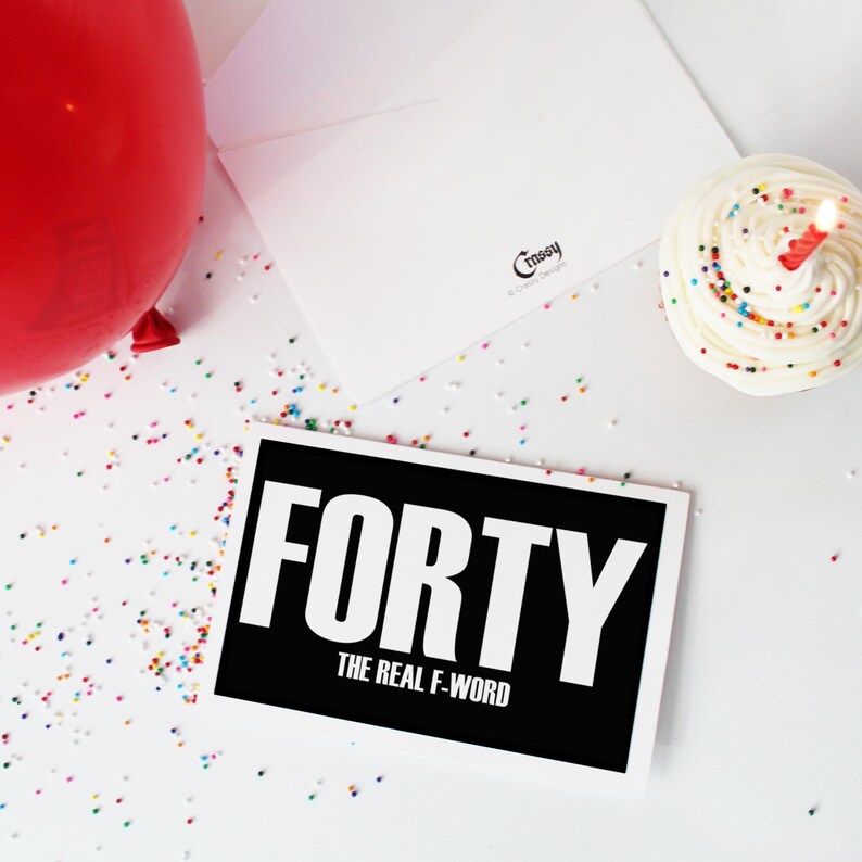 Funny Printable 40th Birthday Card. Fun Happy Birthday Card, Instant ...