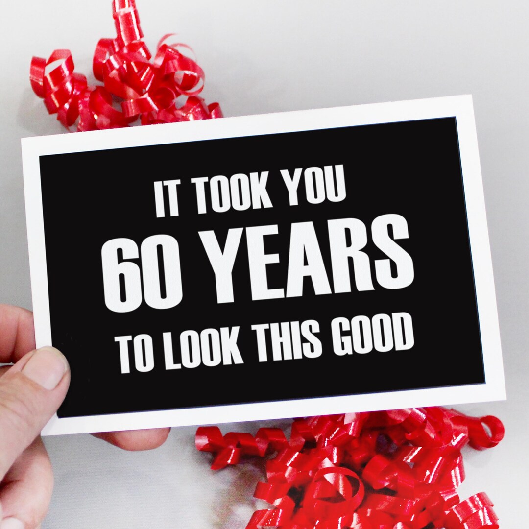 Printable Happy 60th Birthday Card, Funny Happy Birthday Card, Instant ...