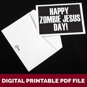 Printable Easter Card. Happy Zombie Jesus Day Happy Easter Card, Funny Card, Instant Download Greeting Card, Blank Card, Downloadable Cards image 4