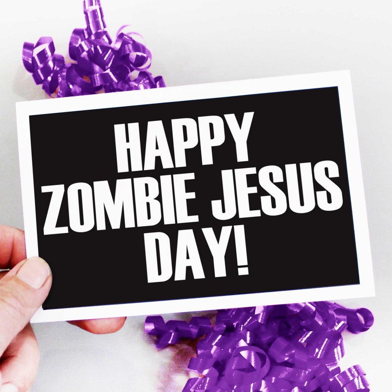Printable Easter Card. Happy Zombie Jesus Day Happy Easter Card, Funny Card, Instant Download Greeting Card, Blank Card, Downloadable Cards image 2