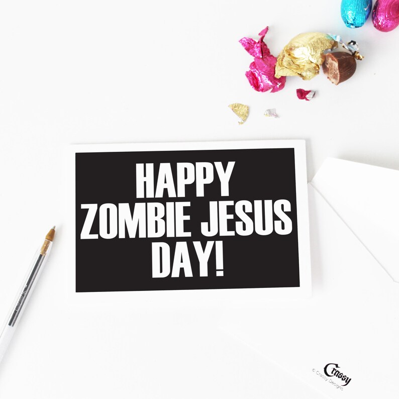 Printable Easter Card. Happy Zombie Jesus Day Happy Easter Card, Funny Card, Instant Download Greeting Card, Blank Card, Downloadable Cards image 8