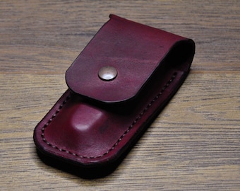 Handgemachte Lederscheide mit Gürtelschlaufe, Schweizer Taschenmesserscheide, Lederhalfter, Messerholster, edc Messertasche, edc Werkzeugkoffer