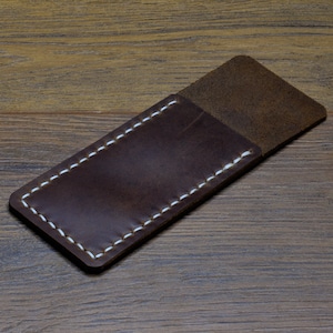 Rustic Leather Pen Sleeve for 2 Pens