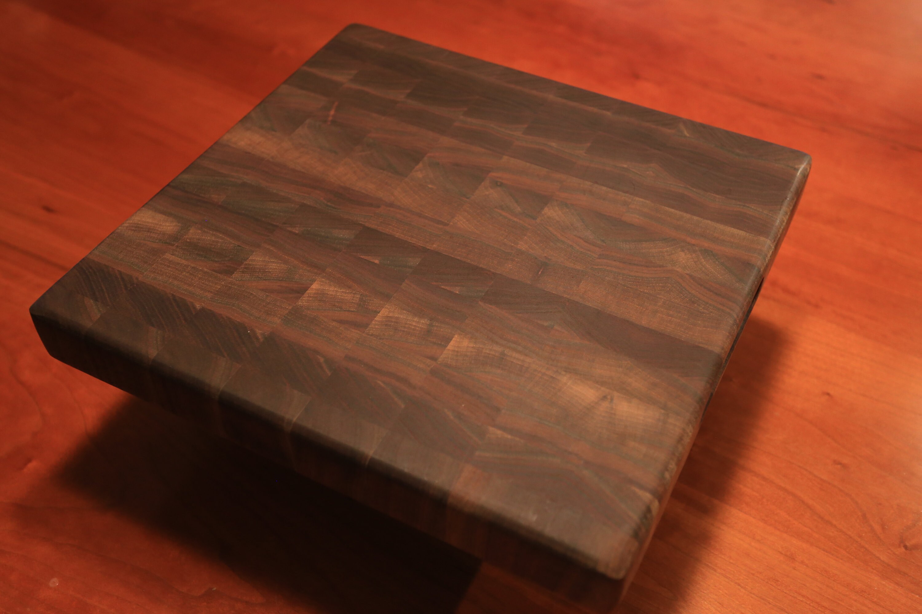 Endgrain Walnut Cutting Board with Sapwood Accents Etsy