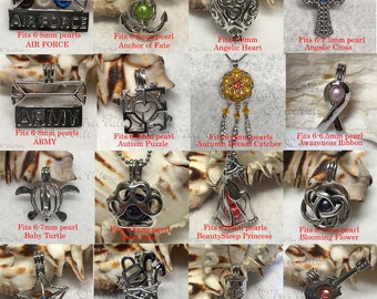 Pearl Cage Pendants Charms