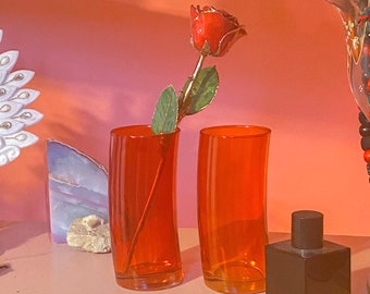 Red Orange Glassware Etsy red orange glassware etsy