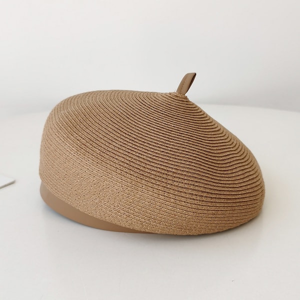 Chapeau de paille, béret d'été, chapeau de plage, béret français en paille, béret pour femme, béret de peintre français vintage, béret de paille, béret mode