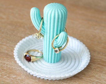 Cute Cactus Ring Holder | Display Dish for Engagement Ring Jewelry Organization | Succulent Home Decor