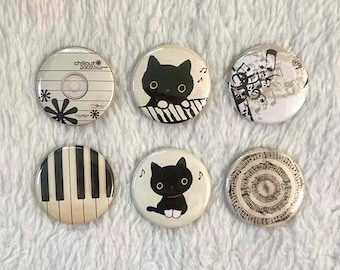 Musical Kitty Aesthetic Bundle 1.5" Pinback Buttons