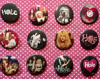 Hole 1.5" Pinback Buttons Courtney Love