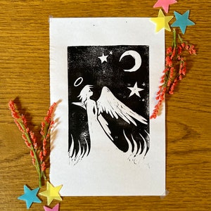 Angel Block Print