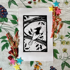 Steller&#39;s Jay Block Print