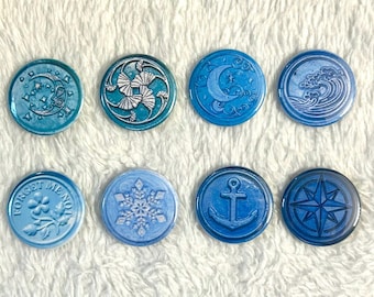 Blue Wax Seal Inspired Pinback Buttons 1.5 Inch Bag Decoration