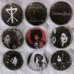 Christan Death 1.5 Inch Pinback Buttons Deathrock Post Punk Gothic Rock