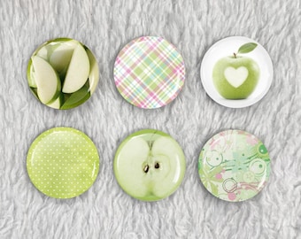 Green Apple Aesthetic Juminocore Bundle 1.5" Pinback Buttons