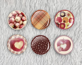 Apple Aesthetic Twee Autumn Girl Bundle 1.5" Pinback Buttons