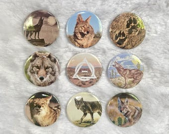 Coyote Therian 1.5" Pinback Buttons