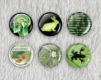 Neon Green Digital Aesthetic Bundle 1.5" Pinback Buttons