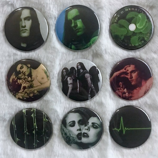 Type O Negative 1.5 Inch Pinback Buttons Peter Steele Gothic Metal