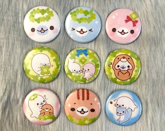 Silly Clover Seal Friends 1.5" Pinback Buttons