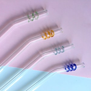 Glass Drinking Straw, 2 Pack of Glass Straw, Eco friendly Straw