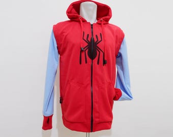 Sudadera con capucha de Spiderman Homecoming para cosplay / Inspirada en el traje casero de Peter / Ropa urbana de héroe justiciero