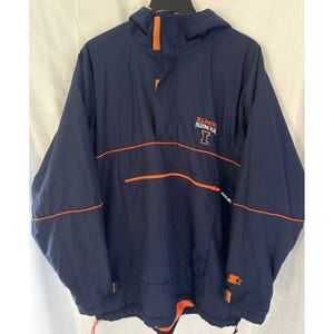 Starter Vintage 90s Fighting Illini Pullover Reversible Coat Jacket XL Illinois