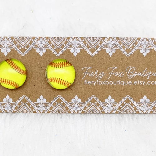 Softball Earrings Custom Team Colors Faux Leather Add Etsy