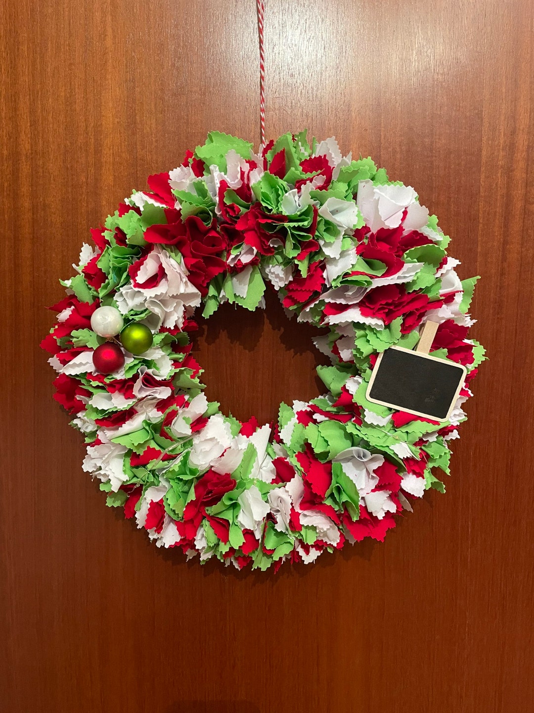 Door Wreath Table Wreath Made of Fabric Christmas Etsy