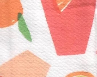 Kate Spade Citrus Orange Lemon Fruit Fruity Drinks 100% Cotton Kitchen Dish Towels 2 Pc Set