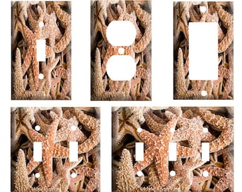 Pile of Starfish design, Decorative Plastic Light Switch Cover Plate, Single Toggle, Outlet, GFCI plug covers