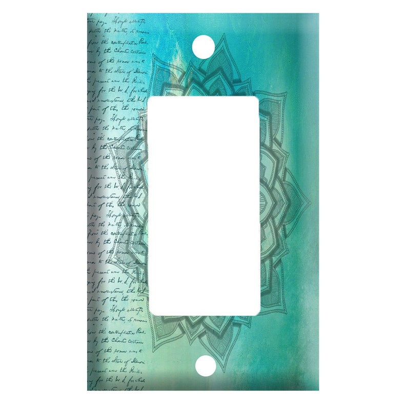 Green Mandala Design Duplex Outlet Or Gfci Roker 2 Gang Decorative Light Switch Cover Plate Single Toggle Home Living Switchplates Kromasol Com