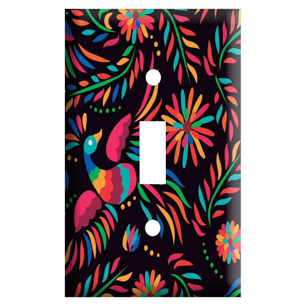 Colorful bird flower pattern design Decorative Light Switch | Etsy