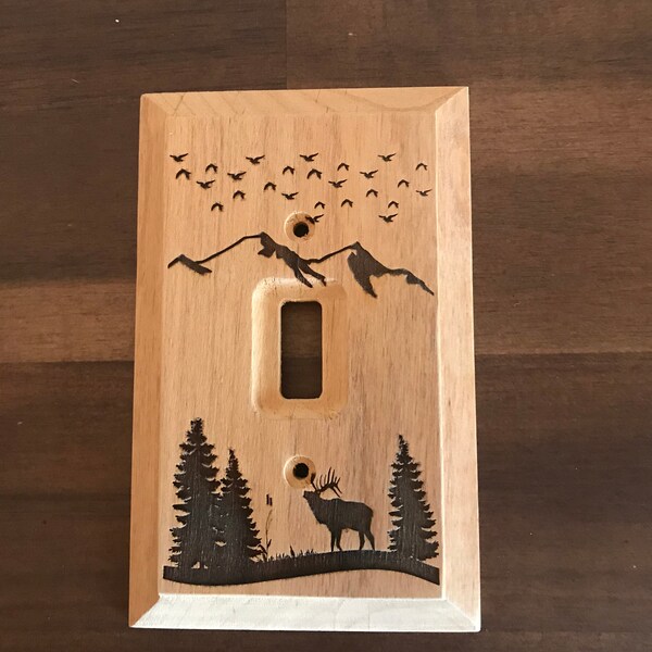 Wood Light Switch Cover Engraved Etsy