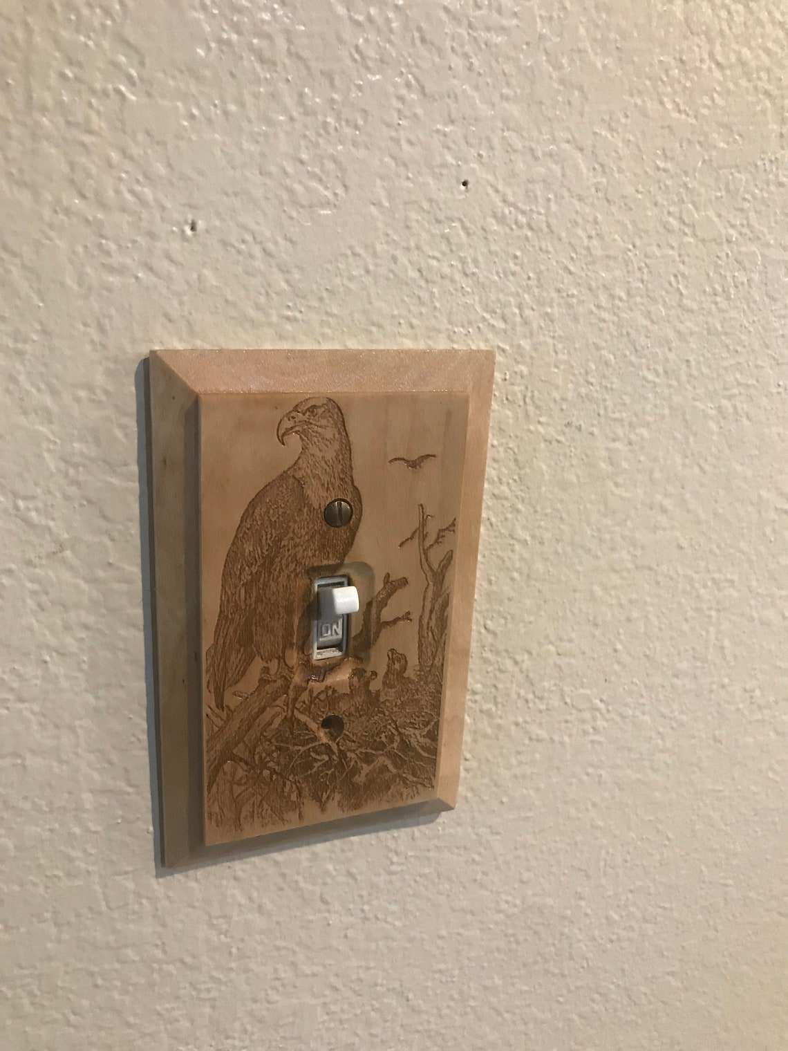 Handmade Engraved Single Light Switch Cover Plate eagle and Etsy