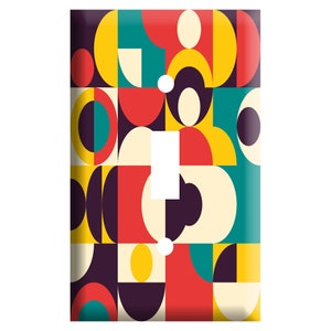 Placa decorativa de plástico para interruptor de luz con diseño retro de mediados de siglo