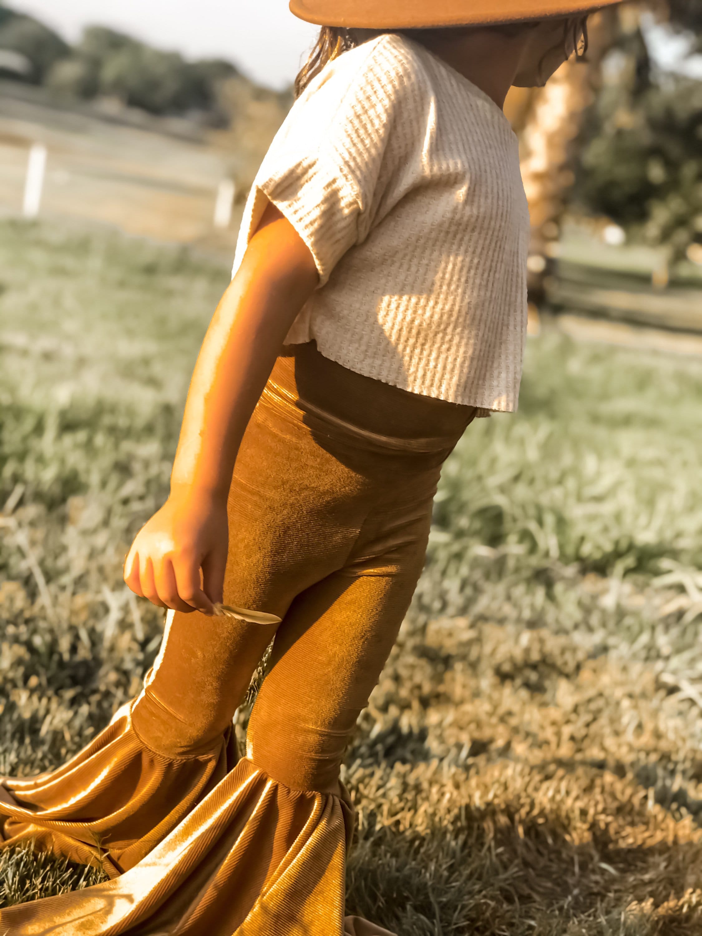 orange corduroy bell bottoms