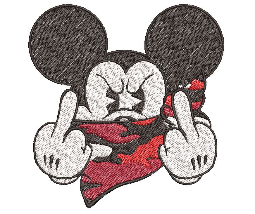 GANGSTA MICKEY Embroidery Design (Small/medium/large/jumbo sizes) Embroider...