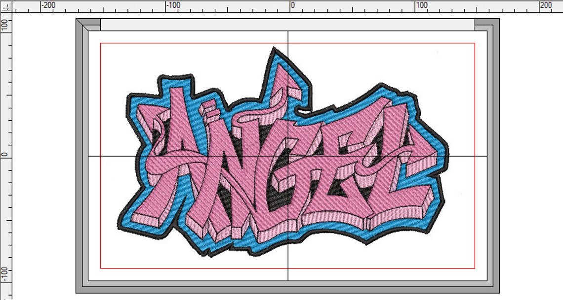 ANGEL GRAFFITI Embroidery Design Small/large sizes Etsy