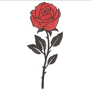 ROSE 刺繍デザイン (小/中/大/特大サイズ) 刺繍パターン - 機械刺繍 - 即時ダウンロード
