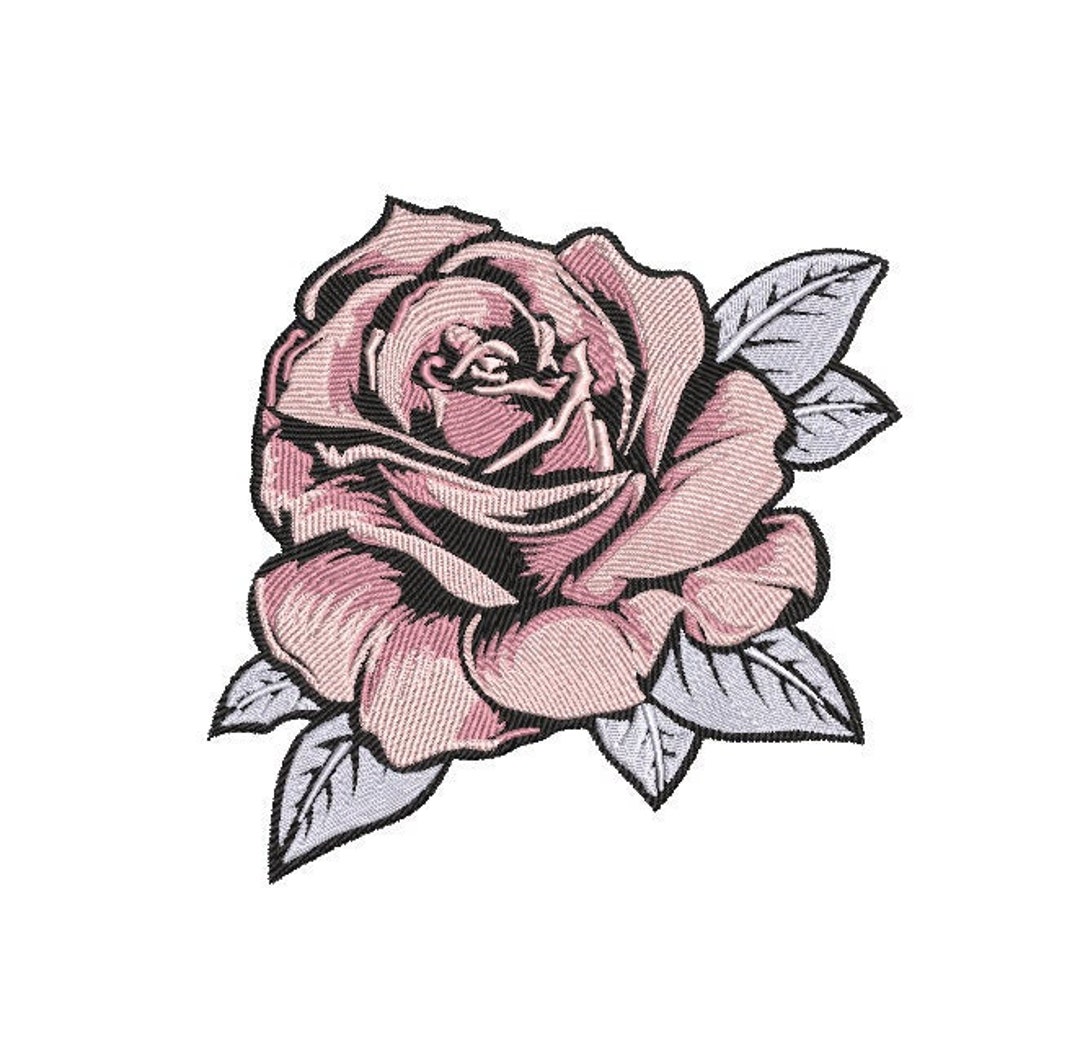 PINK ROSE Embroidery Design small/medium/large/extra Large Sizes Machine Embroidery Files