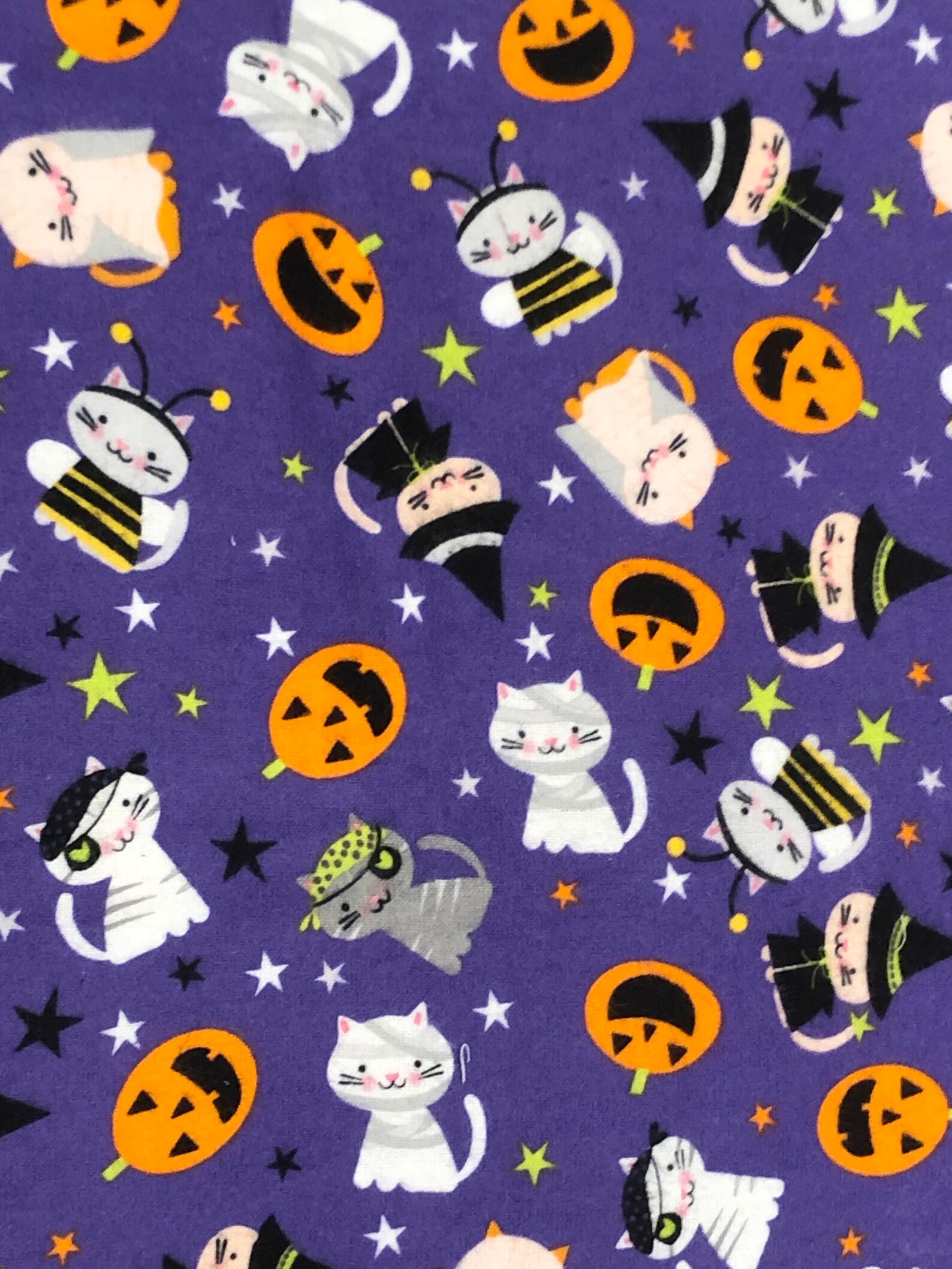 Halloween Costume Cat flannel fabric sold by 1/2 yard. This Etsy