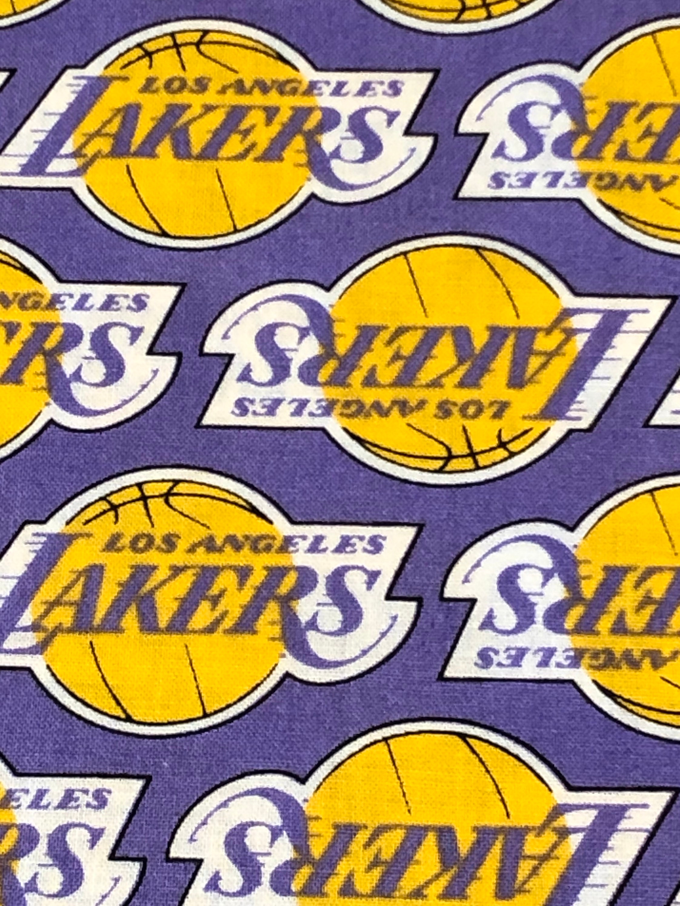 Los Angeles Lakers NBA Vintage cotton fabric sold by the 1/2 Etsy