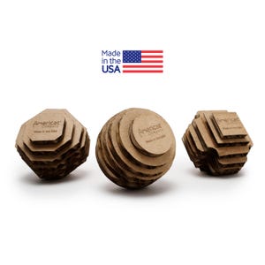Juguetes para gatos - Fabricados en EE. UU. - Juego de 3 juguetes de cartón para gatos, paquete variado - Pelotas oscilantes para un juego interactivo e independiente - Dentición