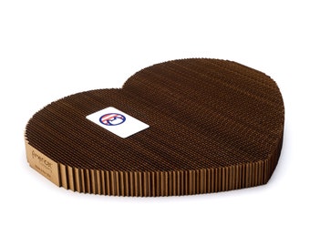 Cat Scratcher - Made in USA - Heart Cardboard Scratch Pad - Durable, Heavy, Nontoxic, Made to Last Cat Furniture for Scratching